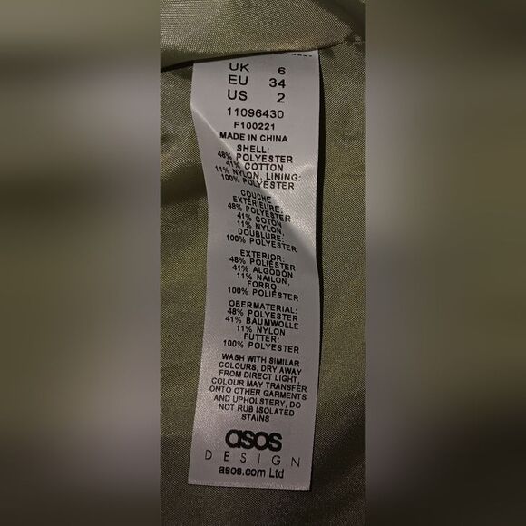 ASOS Sage Trench Coat size 2 - Picture 14 of 15